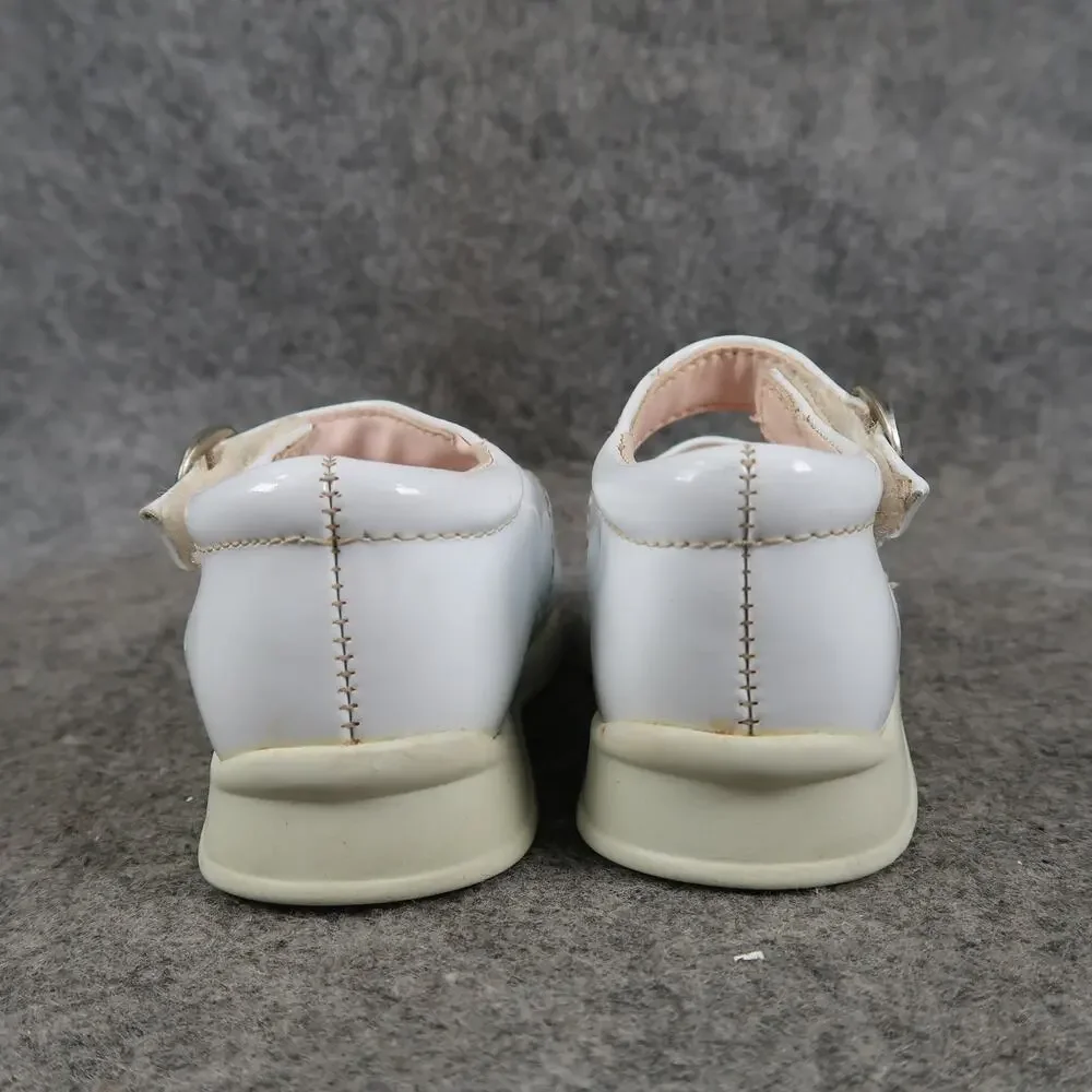 Baby Dress Shoes Mary Jane White Patent Closed Toe Classic Hook N Loop Straps